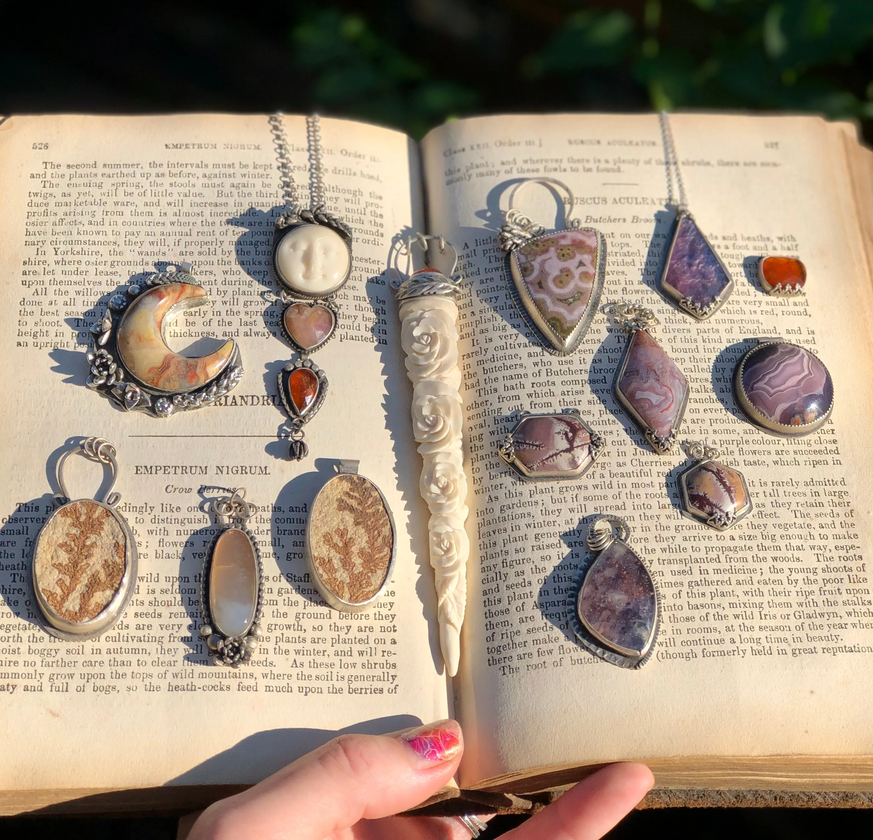 Sun and Moon Flower Pendant