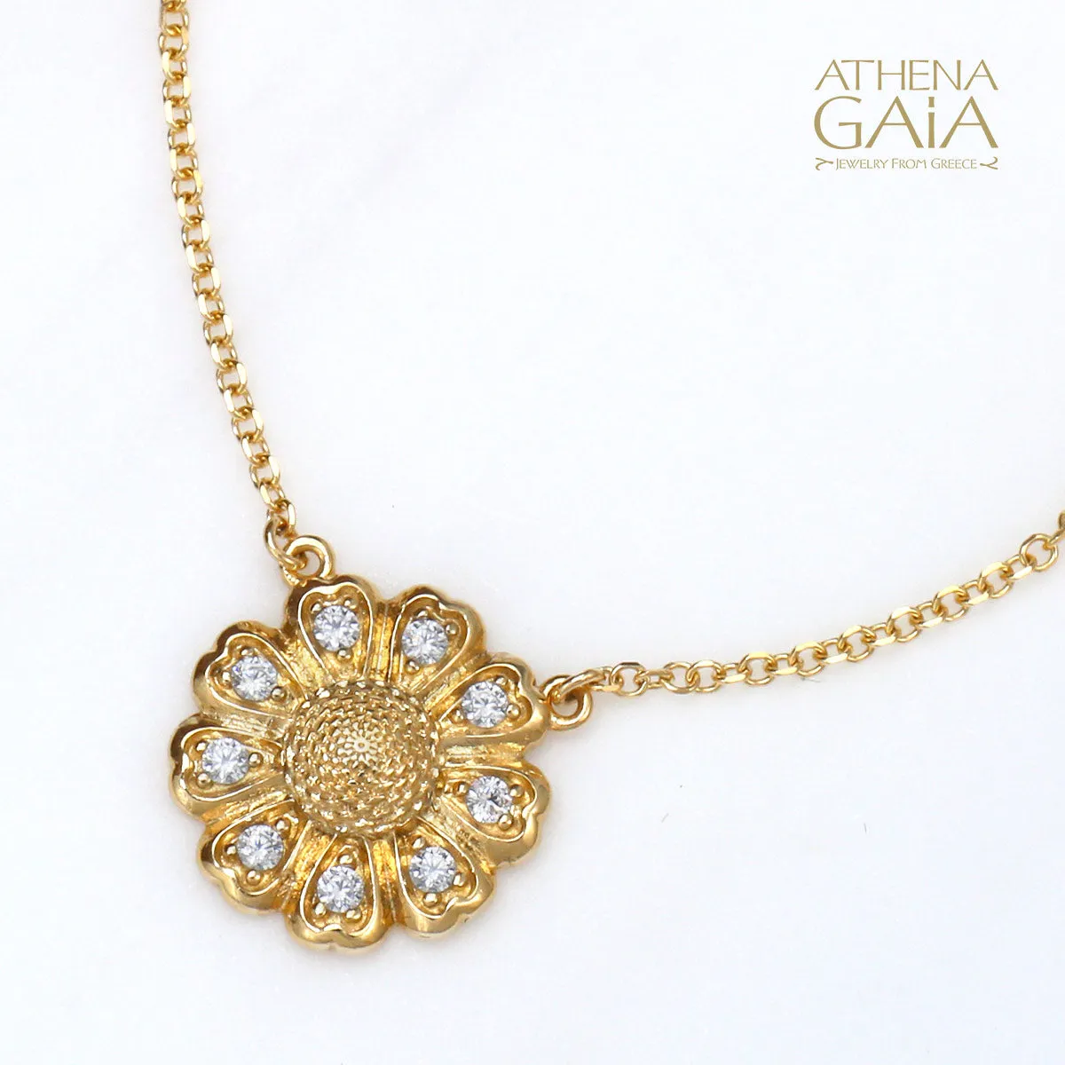 Sunflower Necklace (In-Stock)