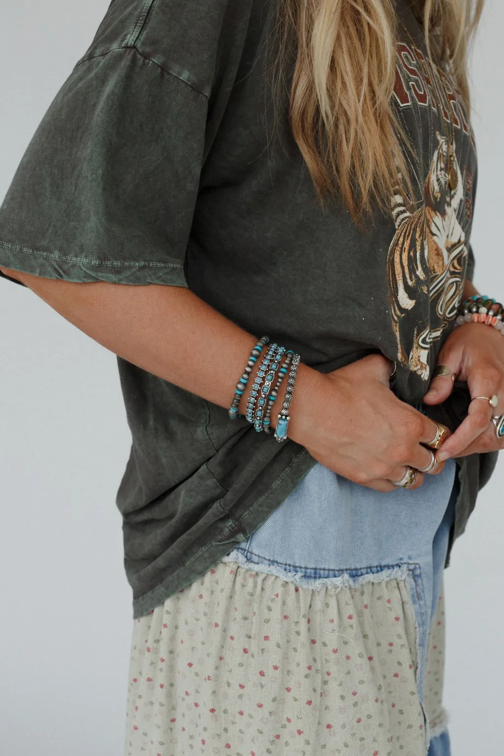 Tawny Stone Bracelet Set - Turquoise