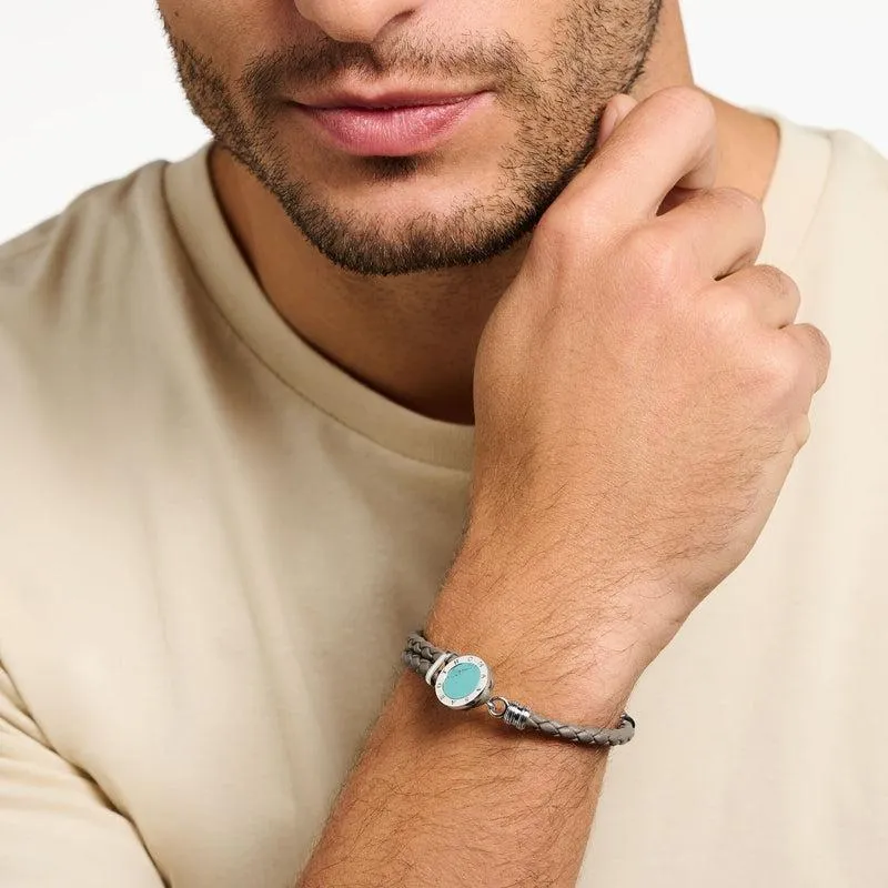 Thomas Sabo Leather strap disc turquoise
