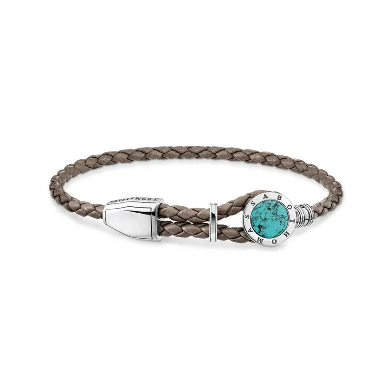 Thomas Sabo Leather strap disc turquoise