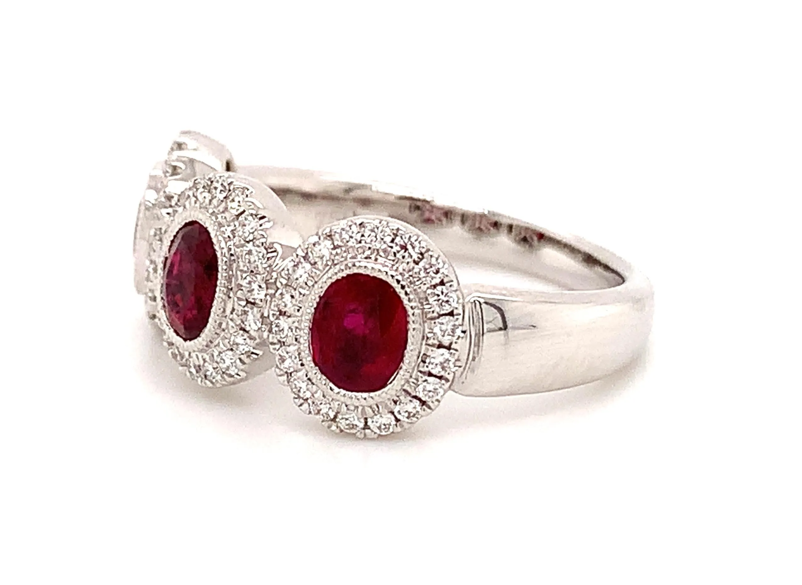 Three Stone Ruby & Diamond  Ring