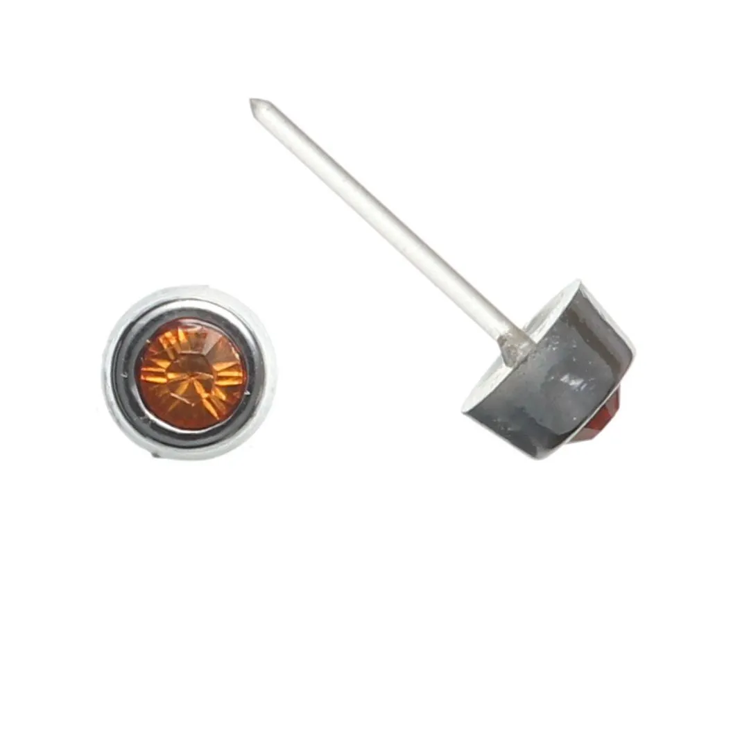 Tiny Silver-Plated Rhinestones Studs Hypoallergenic Earrings for Sensitive Ears Made with Plastic Posts