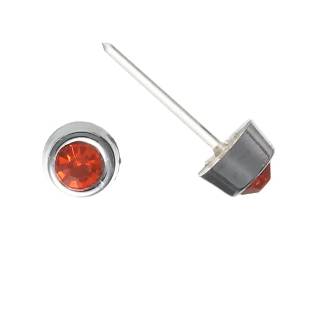 Tiny Silver-Plated Rhinestones Studs Hypoallergenic Earrings for Sensitive Ears Made with Plastic Posts