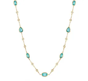 Topaz Diamond Train Necklace