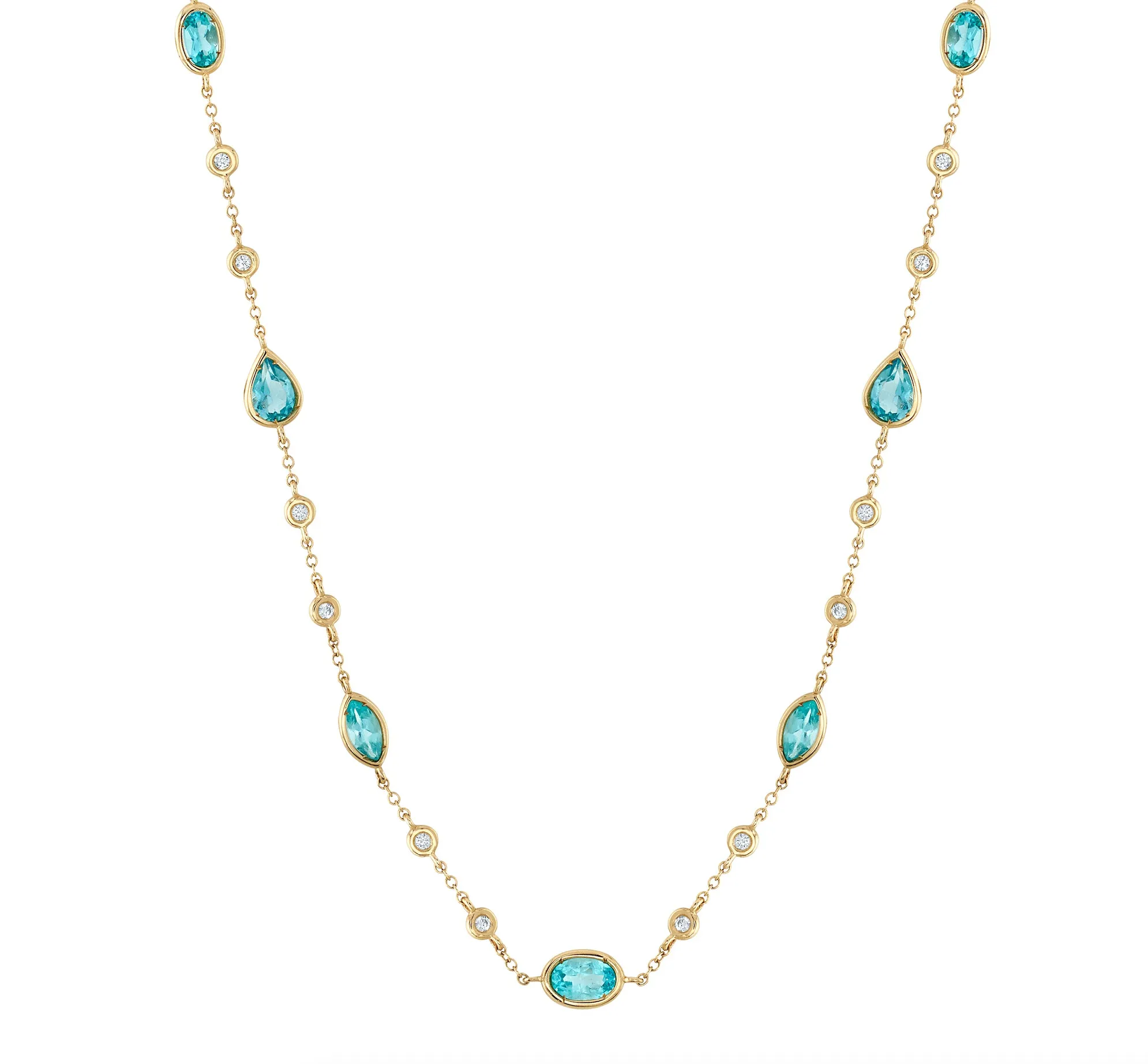 Topaz Diamond Train Necklace