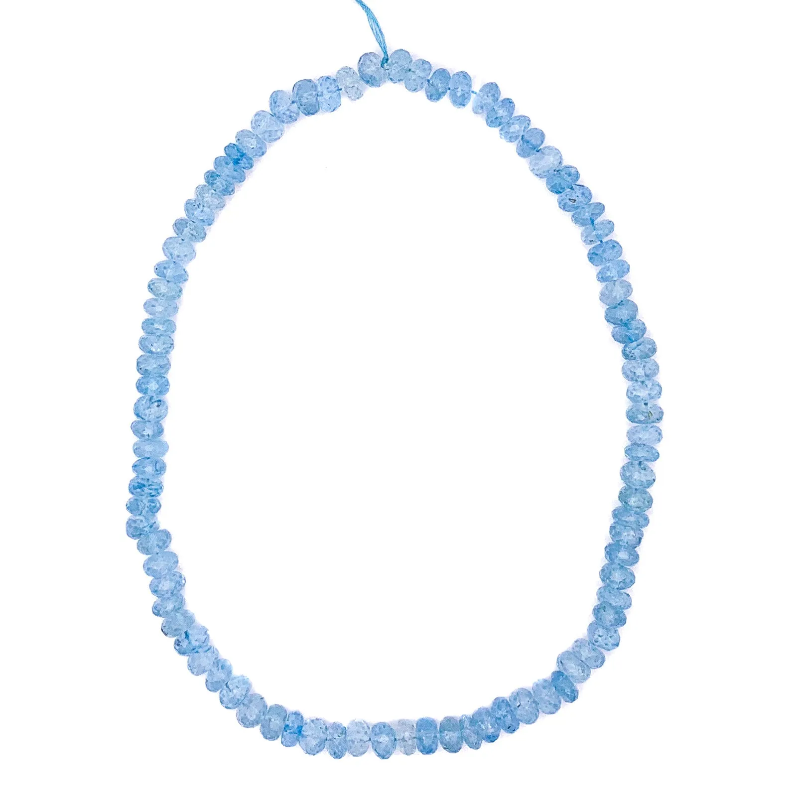 Topaz Swiss Blue 8mm Faceted Rondelle Bead Strand