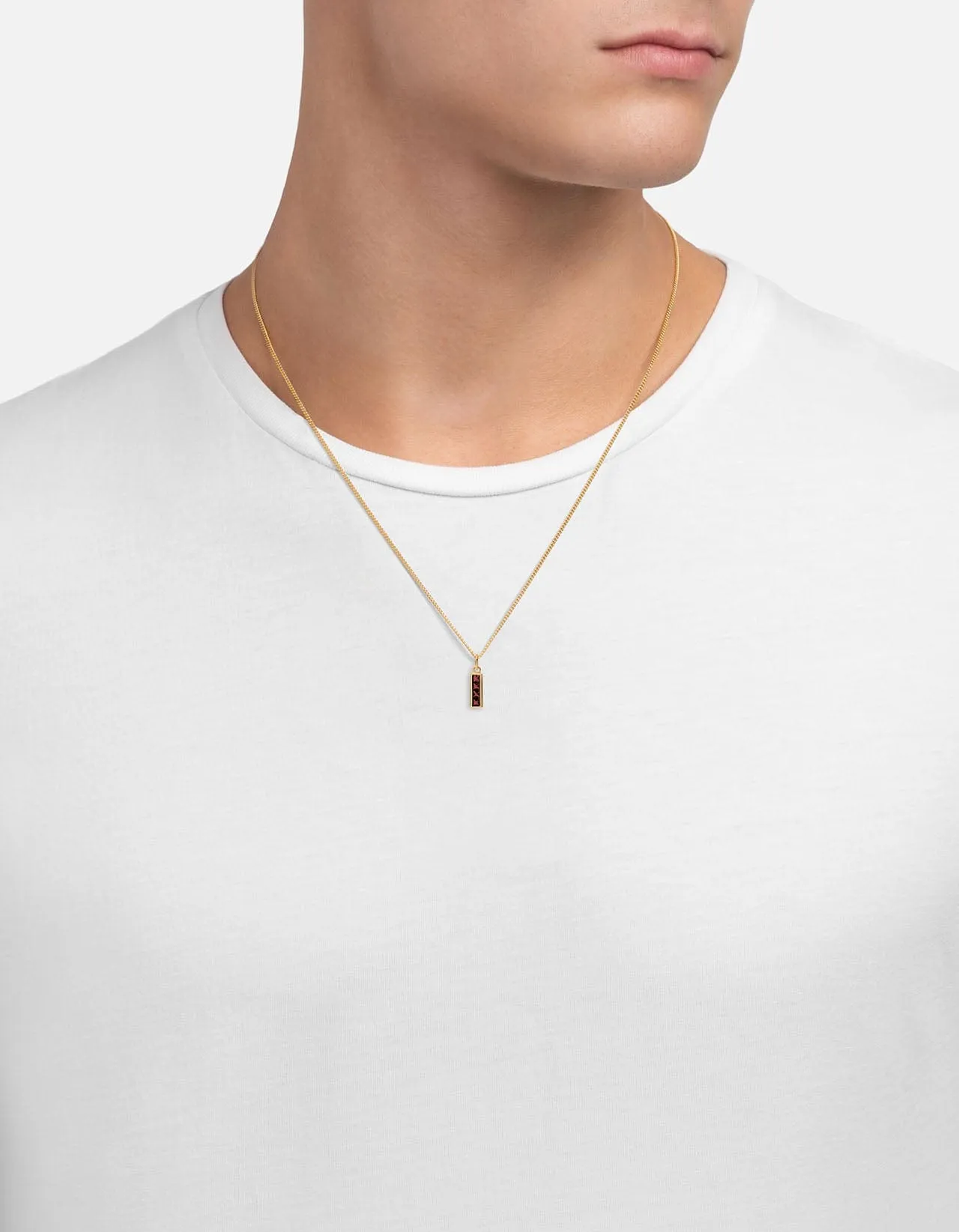 Totem Garnet Necklace, Gold Vermeil