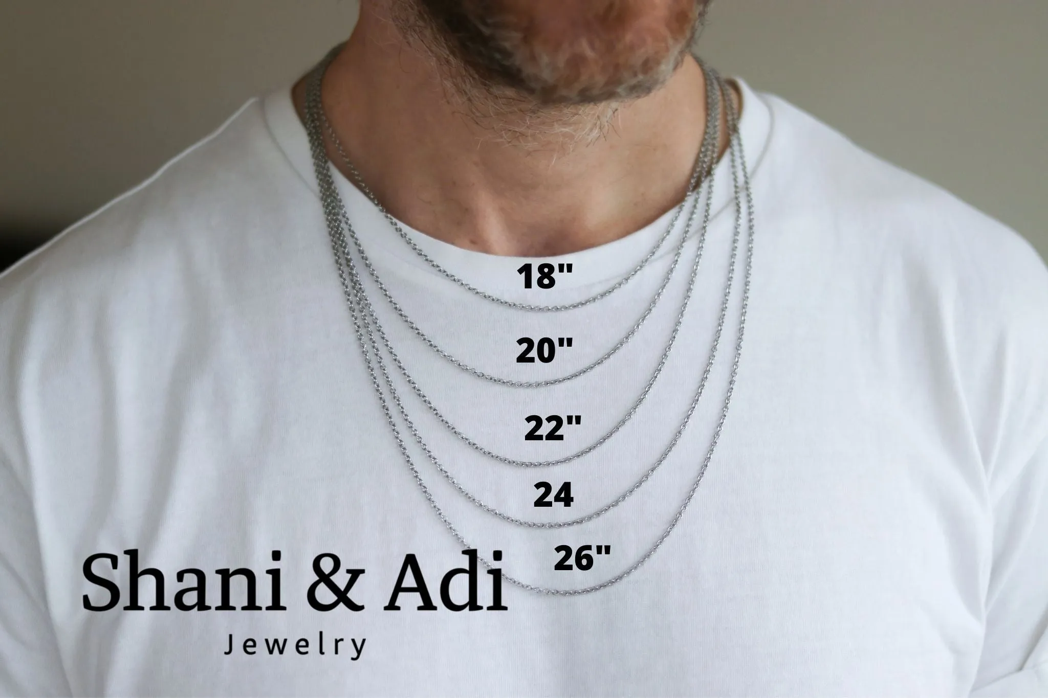 Triangle necklace for men, triangle bead, silver link chain, gift for him, geometric