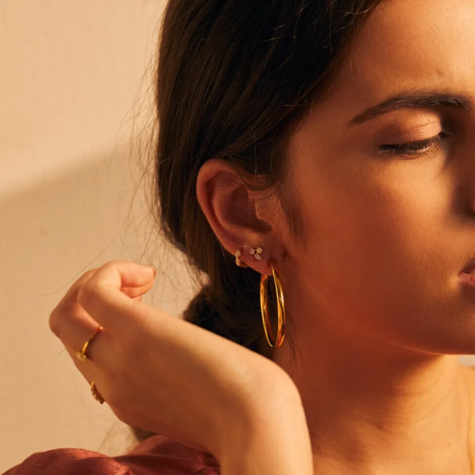 Trio Cluster Opal Stud Earrings