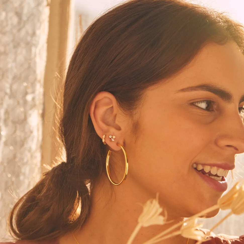 Trio Cluster Opal Stud Earrings