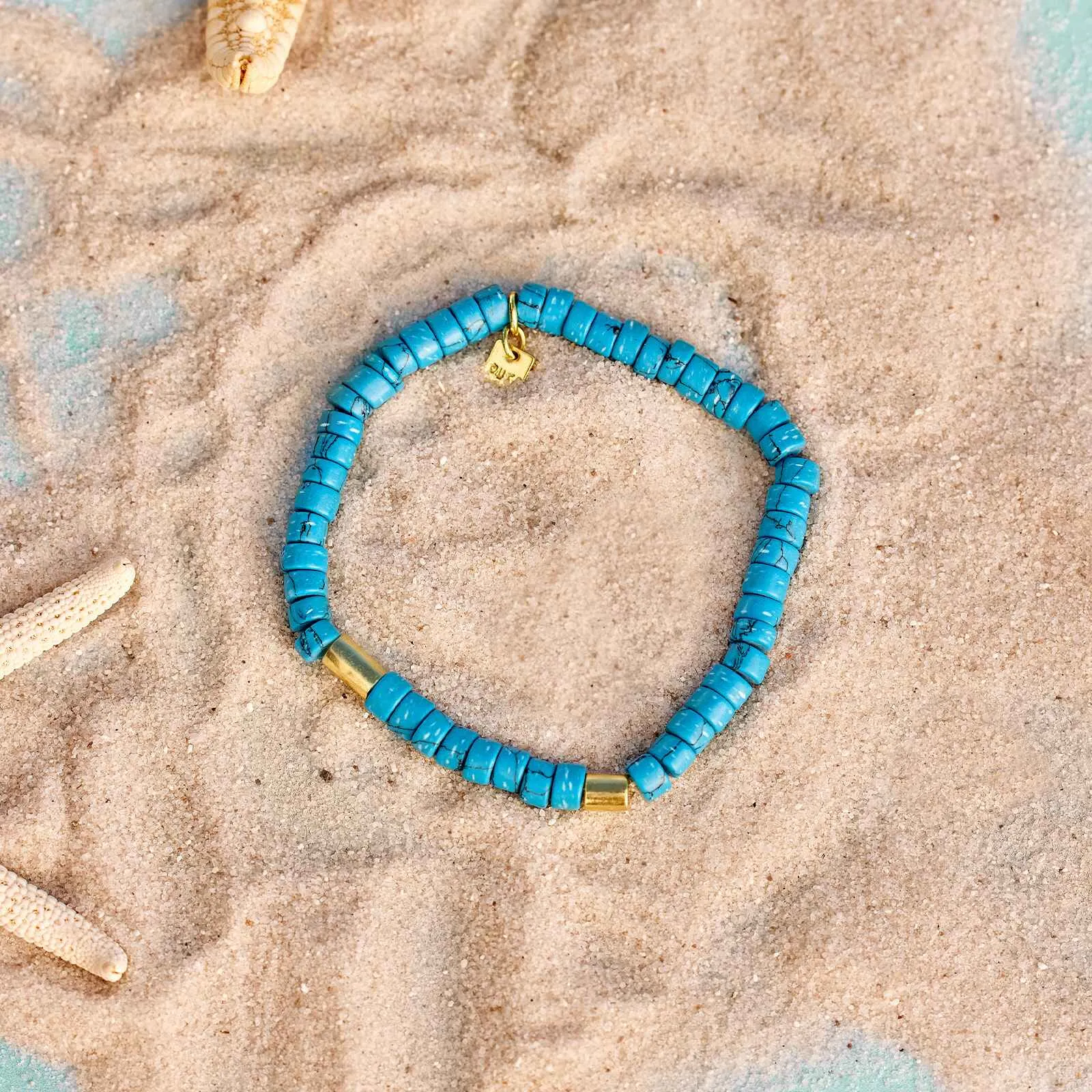 Turquoise Bead Stretch Bracelet