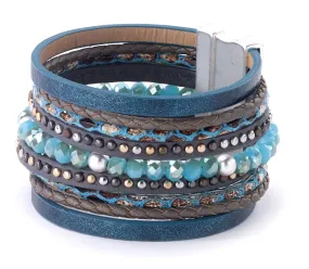 Turquoise Leather Cuff