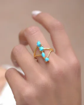 Turquoise Ring ~ 18k Gold Plated ~ MR025