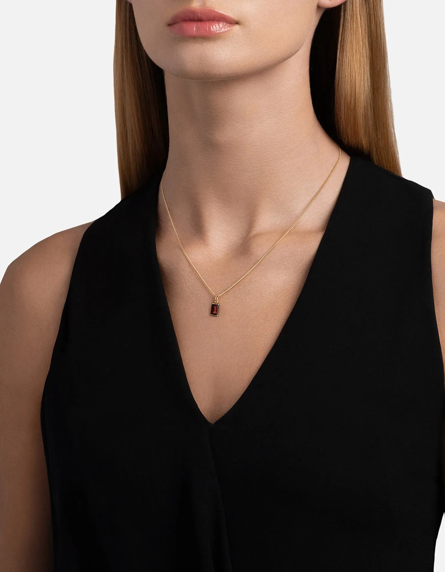 Valor Garnet Necklace, 14k Gold