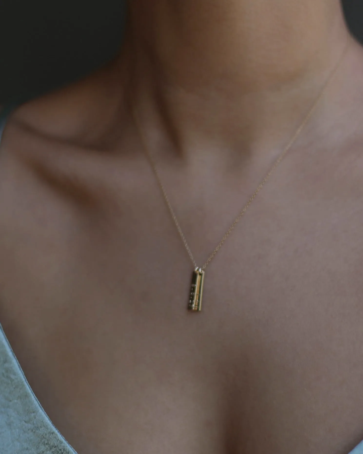 Vertical Mini Tag Necklace