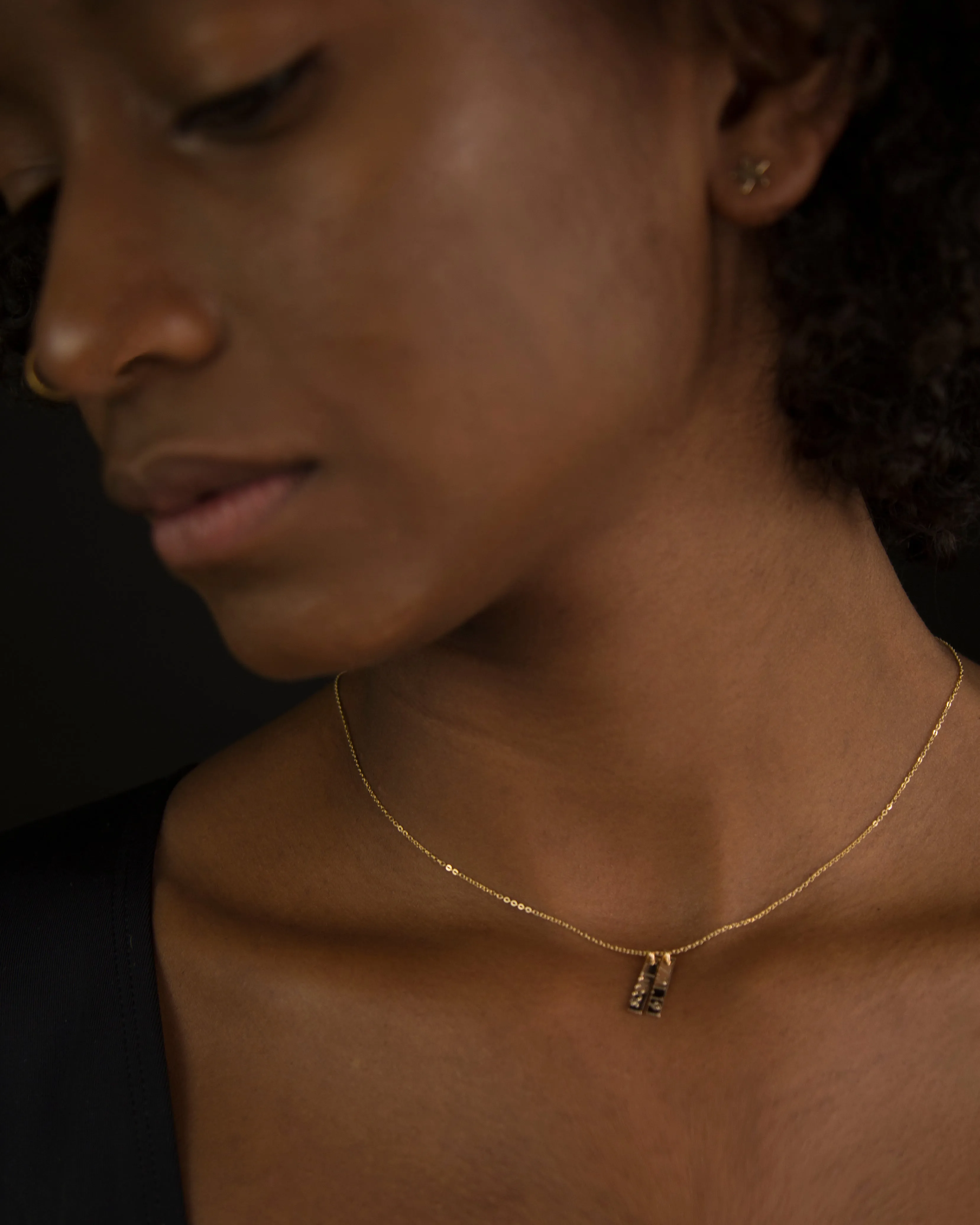 Vertical Mini Tag Necklace