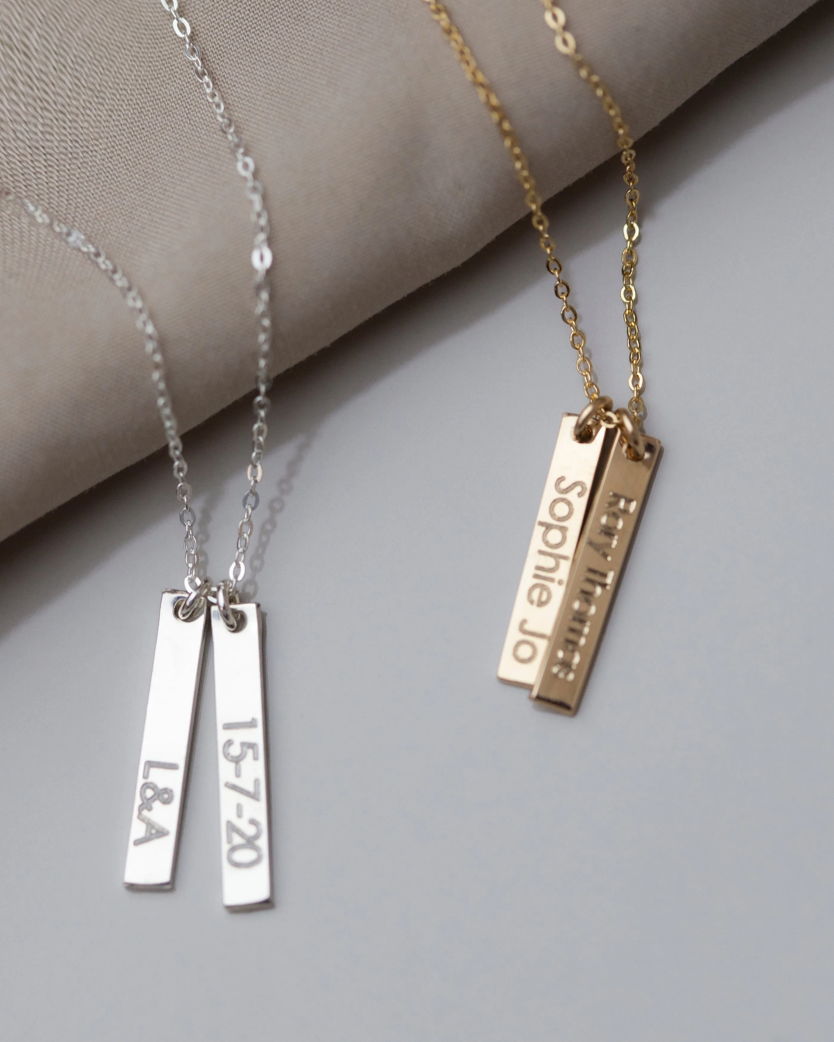 Vertical Mini Tag Necklace