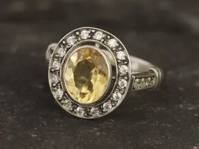 Victorian Citrine Ring - Genuine Citrine Ring - November Birthstone