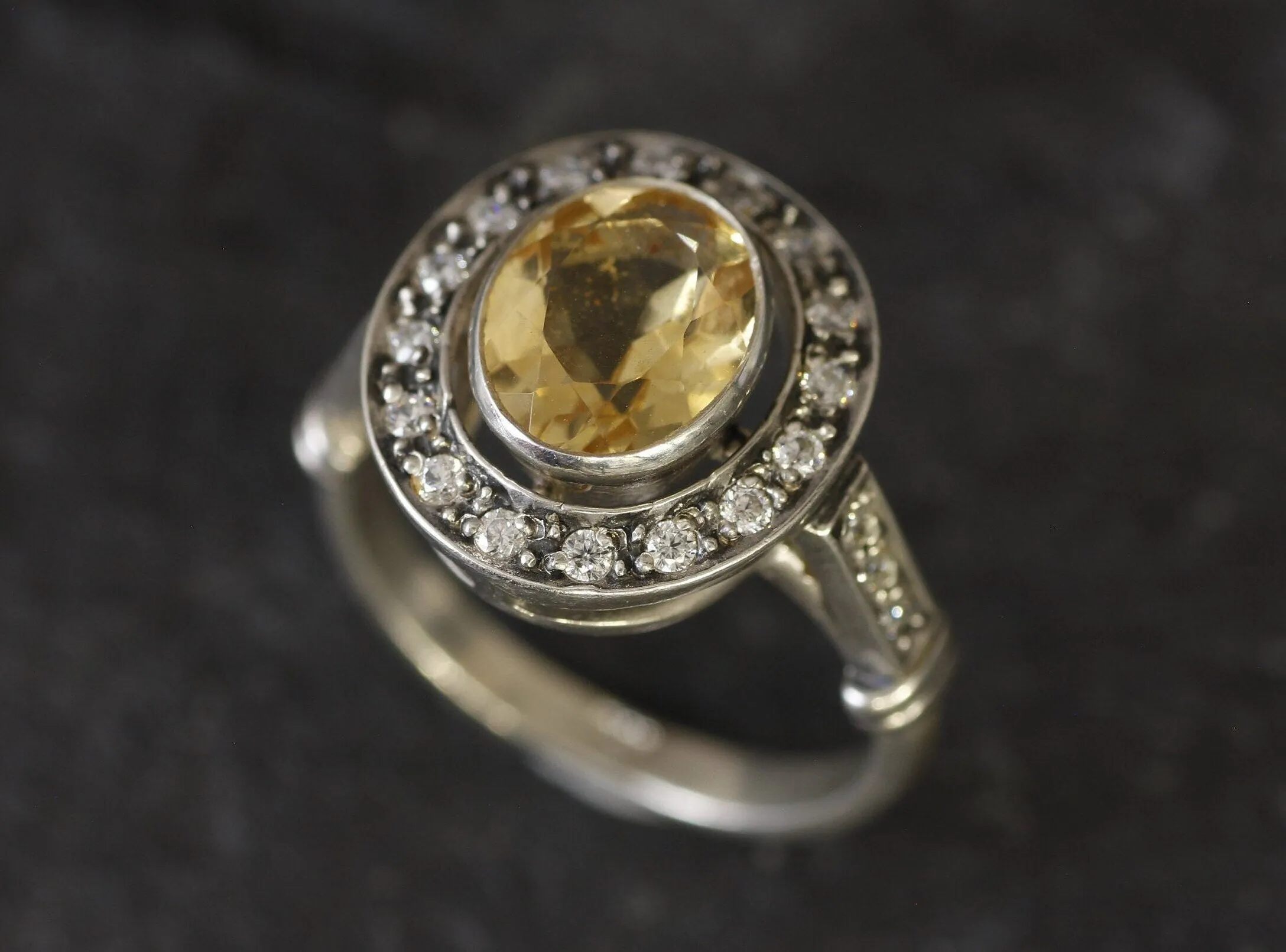 Victorian Citrine Ring - Genuine Citrine Ring - November Birthstone