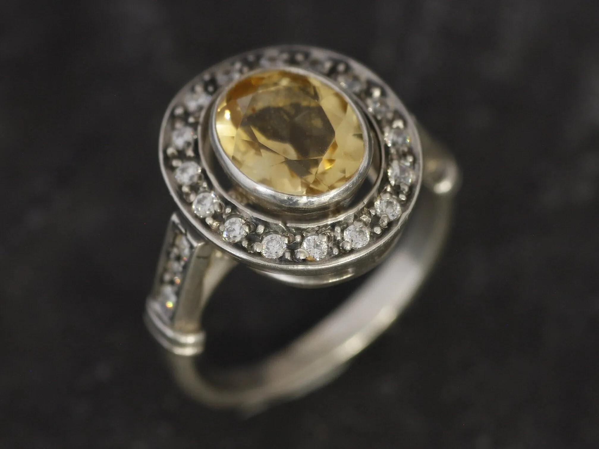 Victorian Citrine Ring - Genuine Citrine Ring - November Birthstone