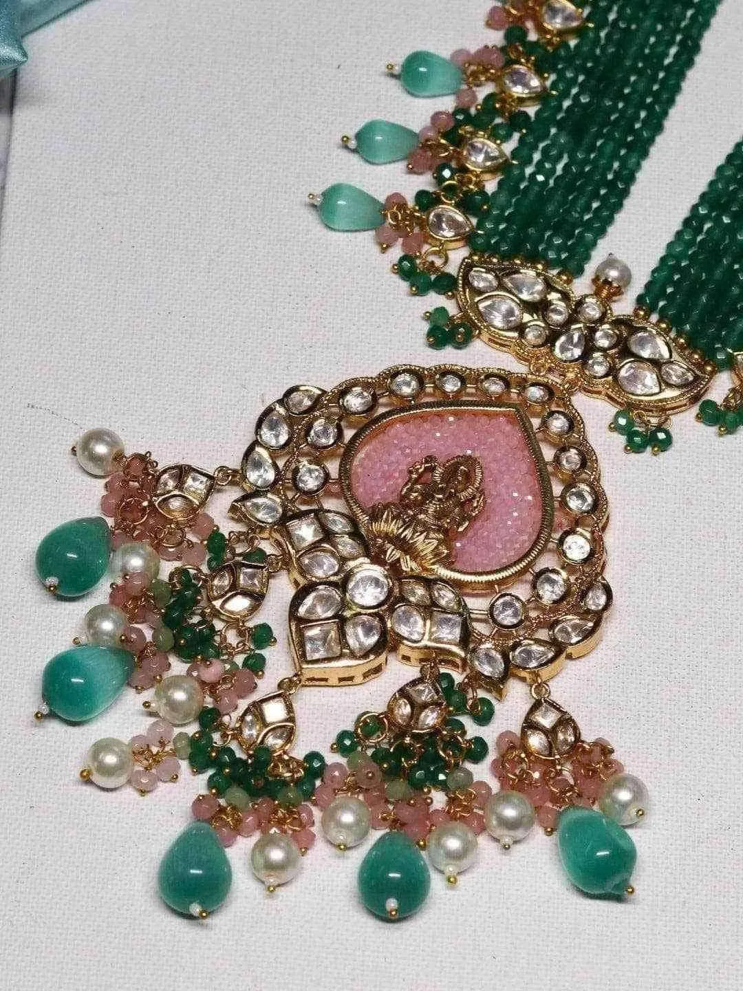 Vinayaka Pendant Polki Necklace