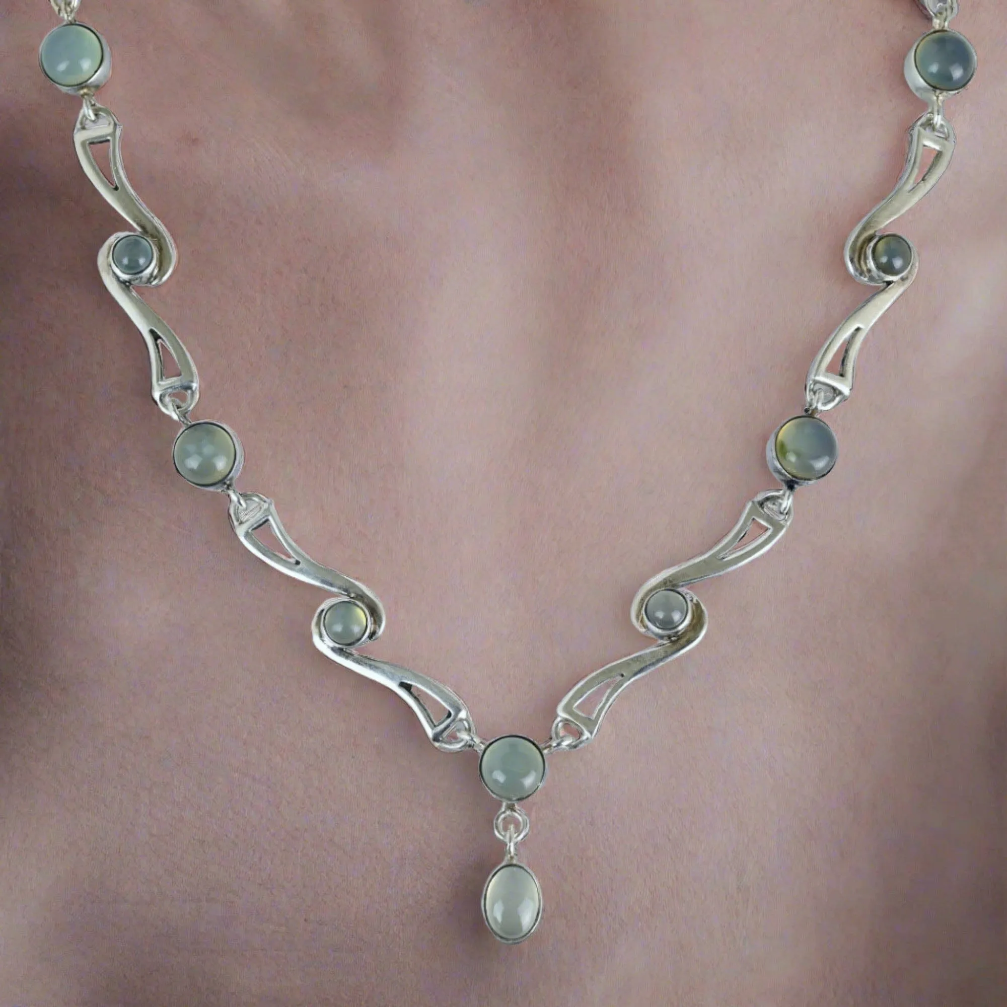Vintage Arts and Crafts Style Moonstone Necklace