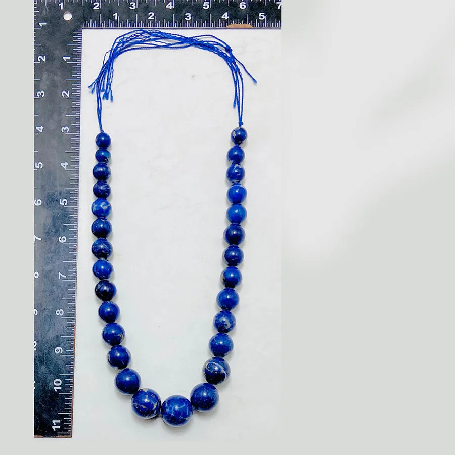 Vintage Lapis Lazuli Blue Bead Necklace