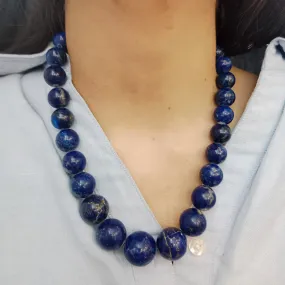 Vintage Lapis Lazuli Blue Bead Necklace