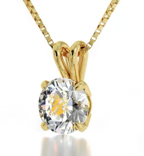 Virgo Sign, 14k Gold Necklace, Swarovski