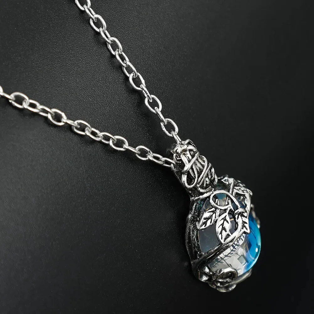 Water Crystal Moonstone Pendant Necklace