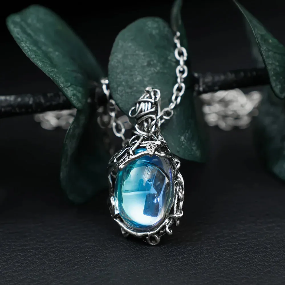 Water Crystal Moonstone Pendant Necklace