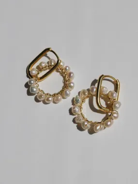 Water Pearl Circle Earrings