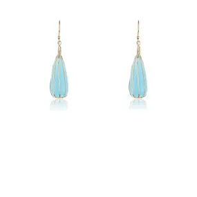 Zenebe Blue Chalcedony Earrings ,Gold Vermeil