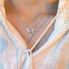 Zircon Angel Wings Pendant Necklace