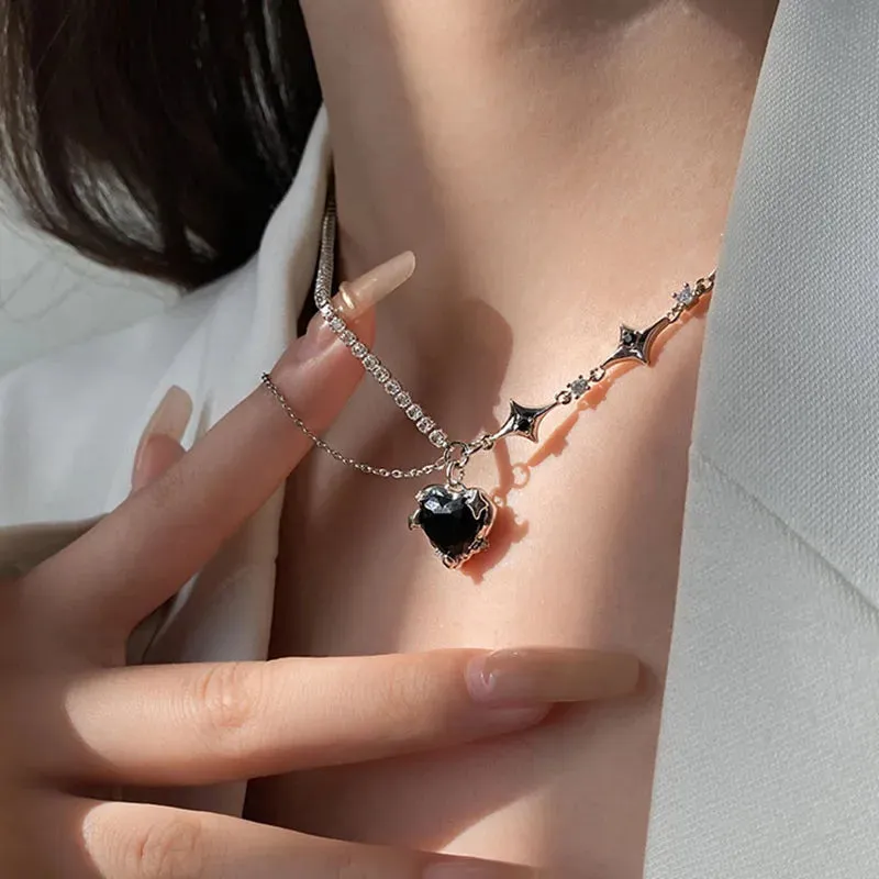 Zircon Angel Wings Pendant Necklace