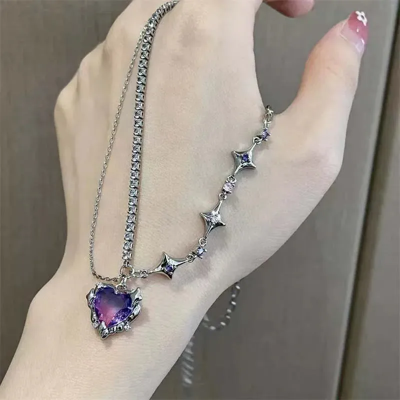 Zircon Angel Wings Pendant Necklace